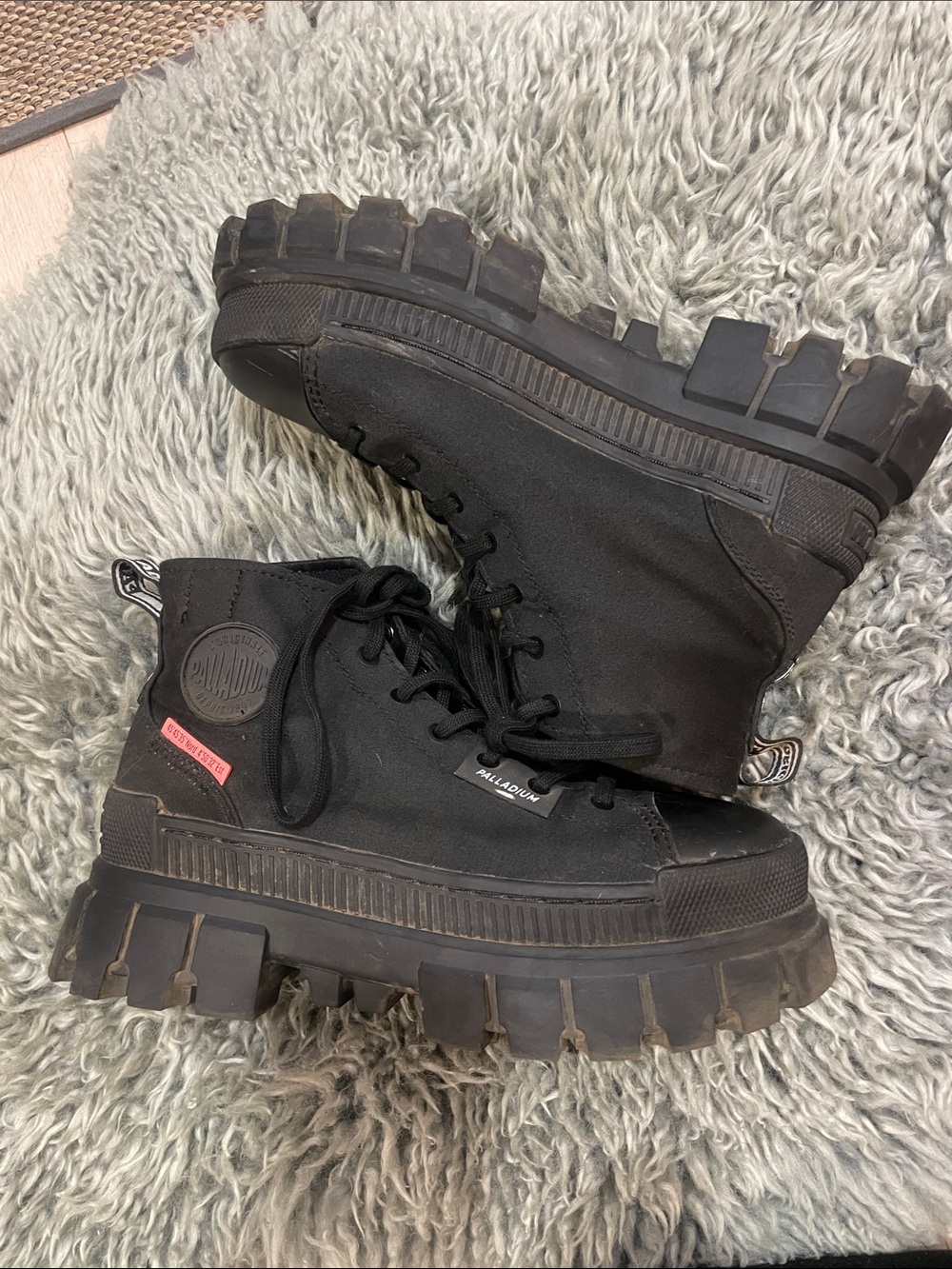 Palladium Black Canvas High-Top Sneakers